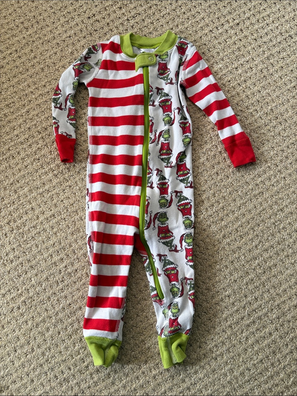 Hanna Andersson Grinch PJs Size 18-24 Months 100% Cotton
